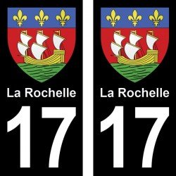 Blason la Rochelle - Stickers plaque immatriculation 17