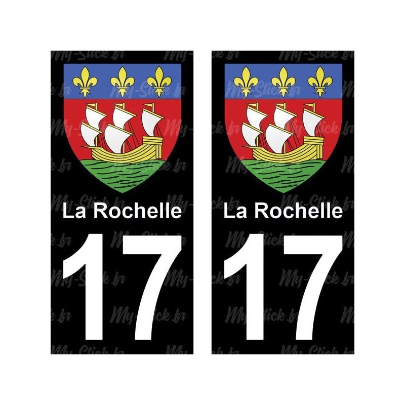 Blason la Rochelle - Stickers plaque immatriculation 17