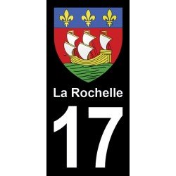 Blason la Rochelle - Stickers plaque immatriculation 17