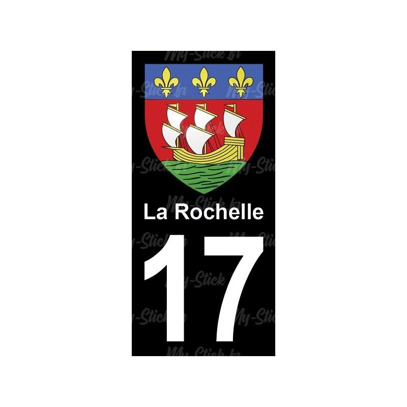 Blason la Rochelle - Stickers plaque immatriculation 17