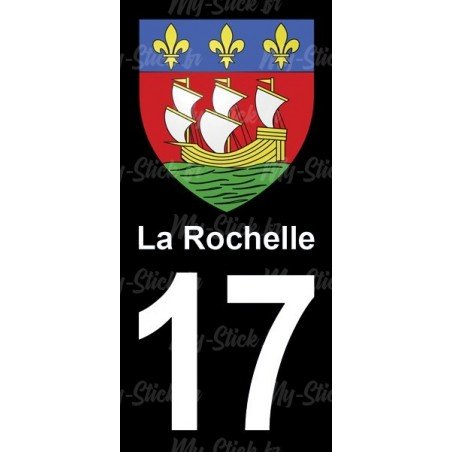 Blason la Rochelle - Stickers plaque immatriculation 17