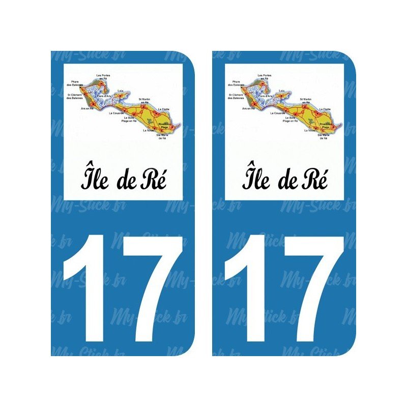 Blason Île de Ré - Stickers plaque immatriculation 17