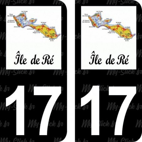 Blason Île de Ré - Stickers plaque immatriculation 17