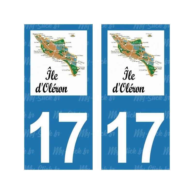 Blason Île d'Oléron - Stickers plaque immatriculation 17