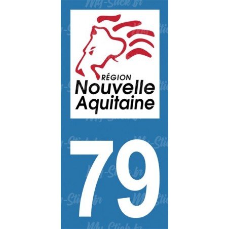 Stickers plaque immatriculation 79