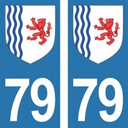 Blason stickers plaque immatriculation 79