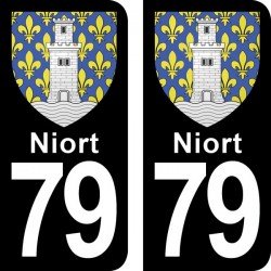 Blason Niort - Stickers plaque immatriculation 79