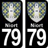 Blason Niort - Stickers plaque immatriculation 79