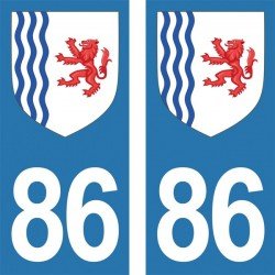 Blason stickers plaque immatriculation 86