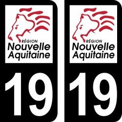 Stickers plaque immatriculation 19