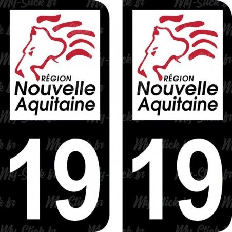 Stickers plaque immatriculation 19