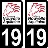 Stickers plaque immatriculation 19
