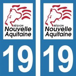 Stickers plaque immatriculation 19