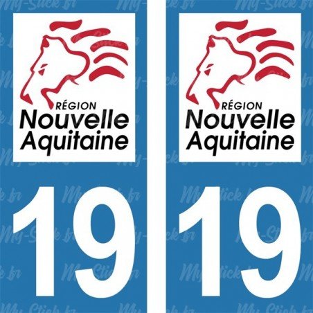 Stickers plaque immatriculation 19