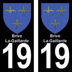 Blason Brive-la-Gaillarde - Stickers plaque immatriculation 19