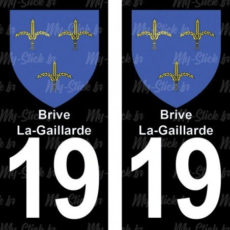 Blason Brive-la-Gaillarde - Stickers plaque immatriculation 19