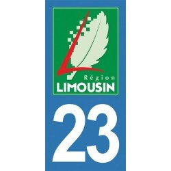 Stickers plaque immatriculation de la Creuse 23