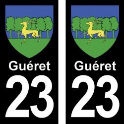 Blason Guéret - Stickers plaque immatriculation 23