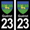 Blason Guéret - Stickers plaque immatriculation 23