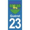 Blason Guéret - Stickers plaque immatriculation 23