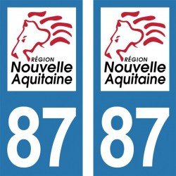 Stickers plaque immatriculation 87