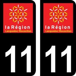 Stickers plaque immatriculation 11 Languedoc-Roussillon