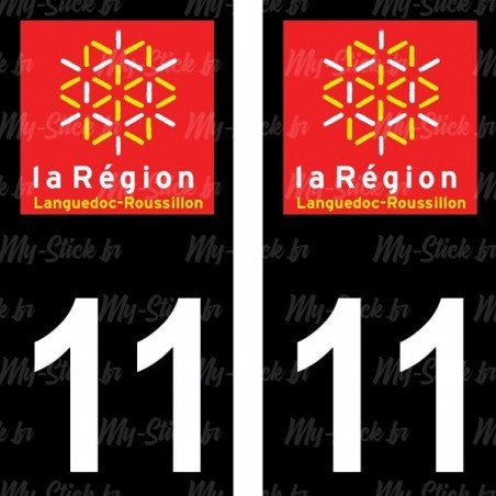 Stickers plaque immatriculation 11 Languedoc-Roussillon