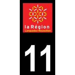 Stickers plaque immatriculation 11 Languedoc-Roussillon
