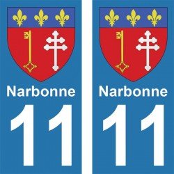 Blason Narbonne - Stickers plaque immatriculation 11