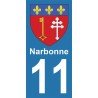 Blason Narbonne - Stickers plaque immatriculation 11