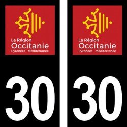 Stickers plaque immatriculation 30