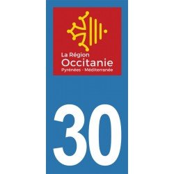 Stickers plaque immatriculation 30