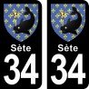 Blason Sète - Stickers plaque immatriculation 34