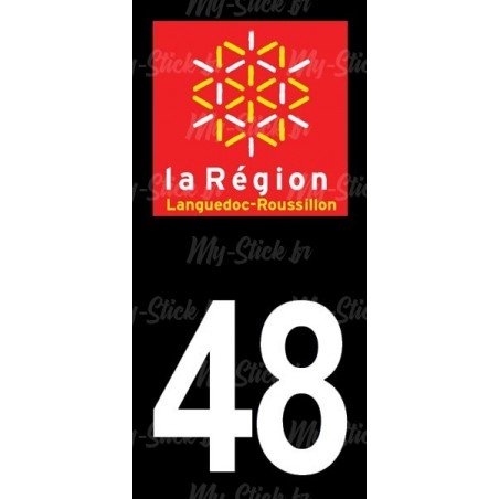 Stickers plaque immatriculation 48 Languedoc-Roussillon