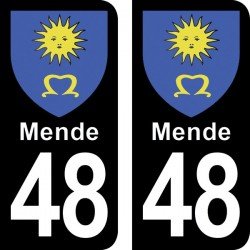 Blason Mende - Stickers plaque immatriculation 48