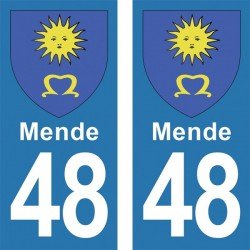 Blason Mende - Stickers plaque immatriculation 48