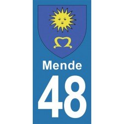 Blason Mende - Stickers plaque immatriculation 48