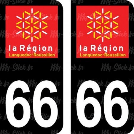 Stickers plaque immatriculation 66 Languedoc-Roussillon