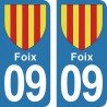 Blason Foix - Stickers plaque immatriculation 09