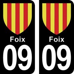 Blason Foix - Stickers plaque immatriculation 09