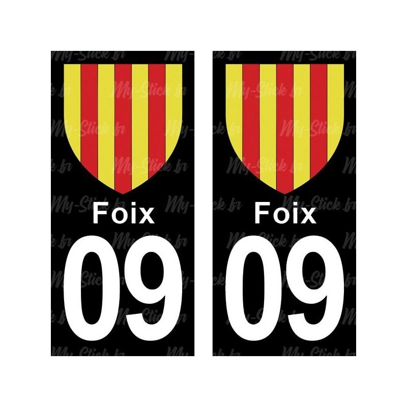 Blason Foix - Stickers plaque immatriculation 09