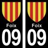 Blason Foix - Stickers plaque immatriculation 09