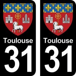 Blason Toulouse - Stickers plaque immatriculation 31