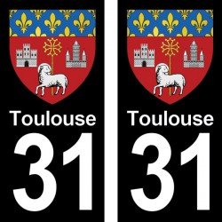 Blason Toulouse - Stickers plaque immatriculation 31