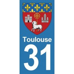 Blason Toulouse - Stickers plaque immatriculation 31