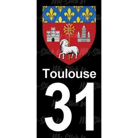 Blason Toulouse - Stickers plaque immatriculation 31