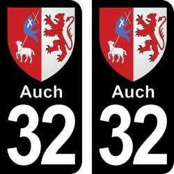 Blason Auch - Stickers plaque immatriculation 32