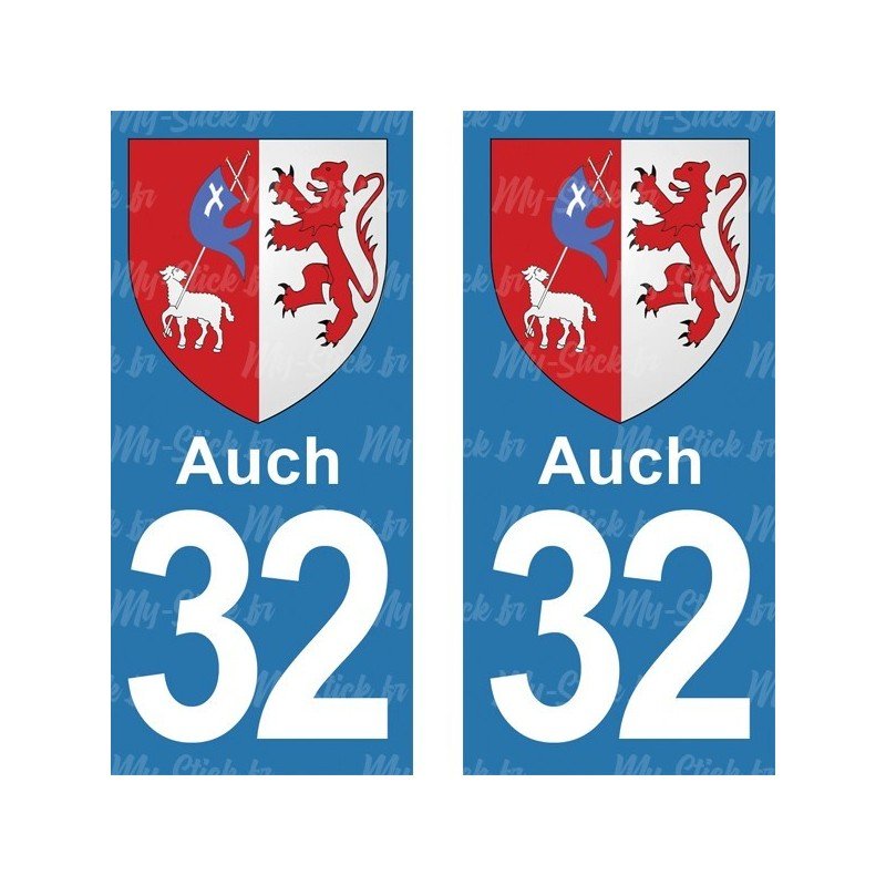 Blason Auch - Stickers plaque immatriculation 32