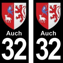 Blason Auch - Stickers plaque immatriculation 32