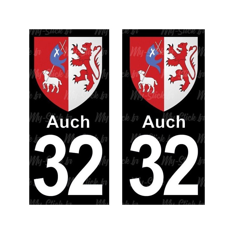 Blason Auch - Stickers plaque immatriculation 32